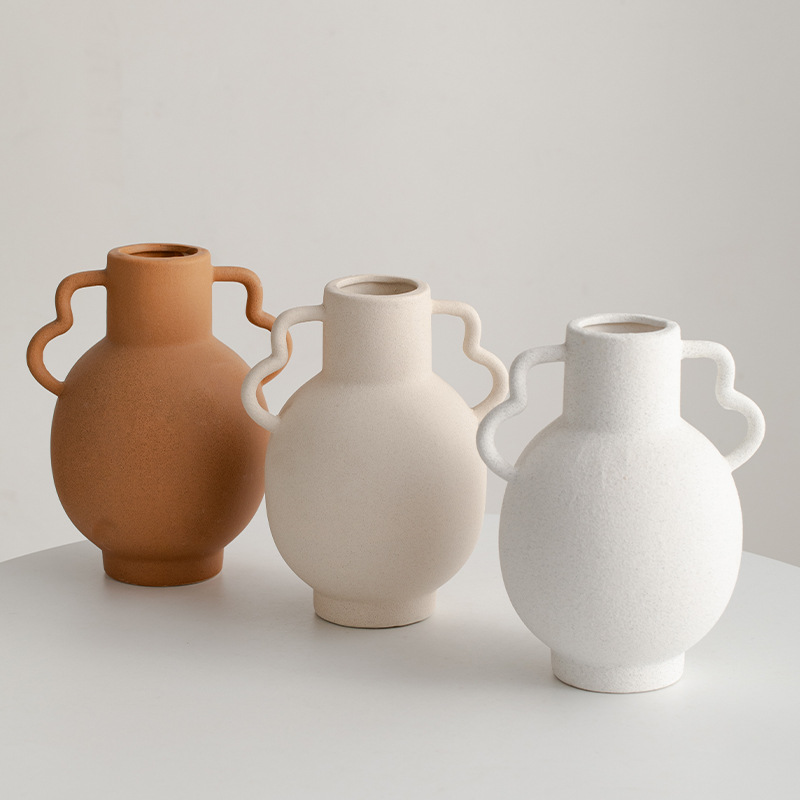 Décoration de bureau Conteneur de vase en porcelaine pour arrangement de fleurs Vase en céramique