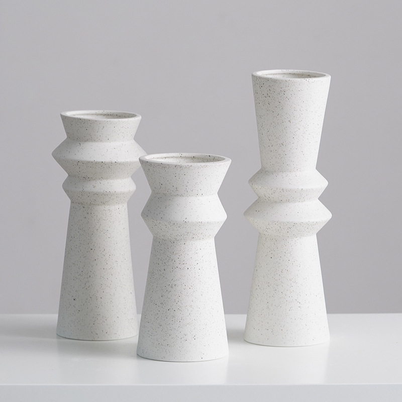Vase en porcelaine artisanal Vase en céramique blanc minimaliste moderne