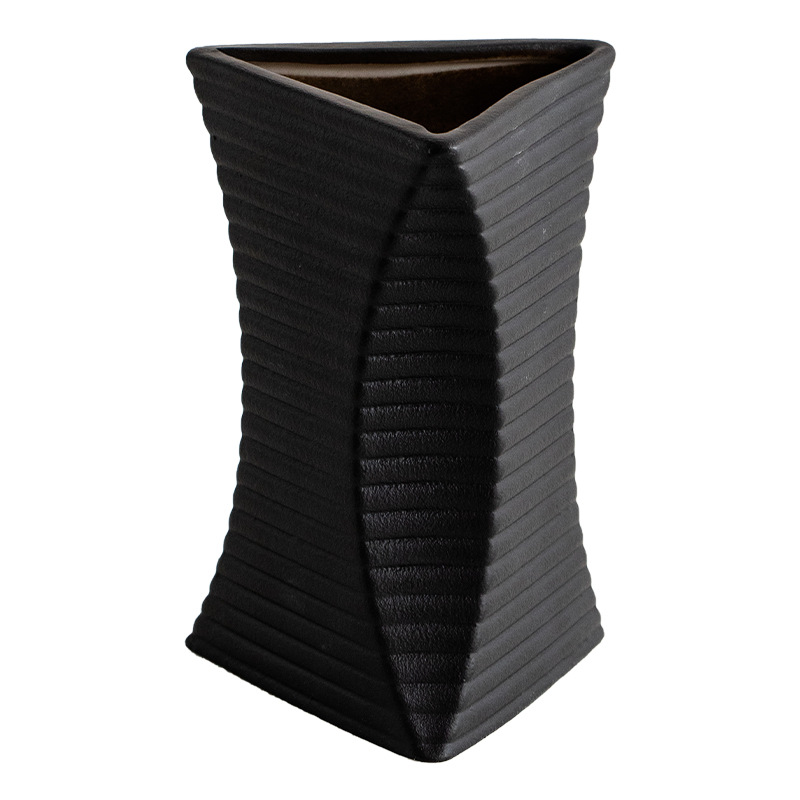 Vase de sol en porcelaine minimaliste moderne - Couleurs multiples, noir vitré, blanc, etc. Finition pour décor de bureau à domicile contemporain