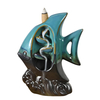  Blue Ceramic Fish Waterfall Flow Flow Burner Burner Ornement Cône d'encens de reflux de cascade