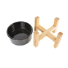 Cadre de support en bois créatif Bol pour animaux de compagnie Bol en céramique pour animaux de compagnie