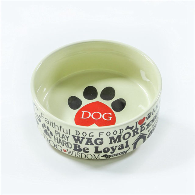 Bol à grains de bol à eau pour chiens Empreintes de pas Beaux produits pour animaux de compagnie Bol en céramique à un bol