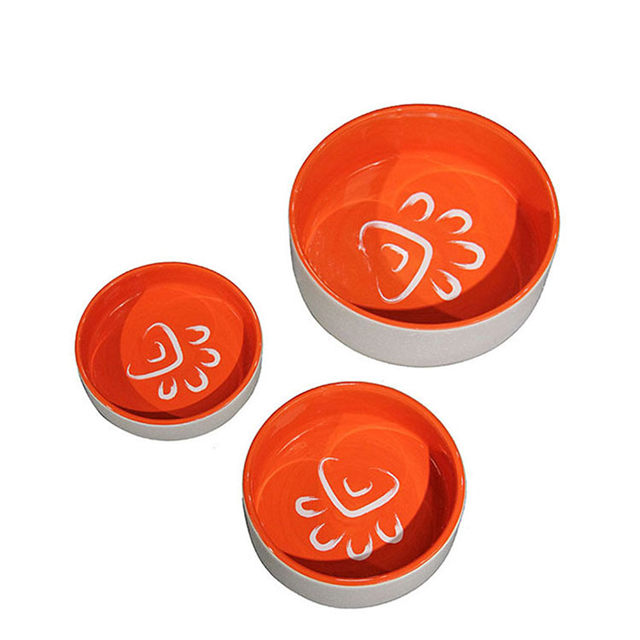 Bol à l'intérieur du bol en céramique pour chien et chat en céramique rose