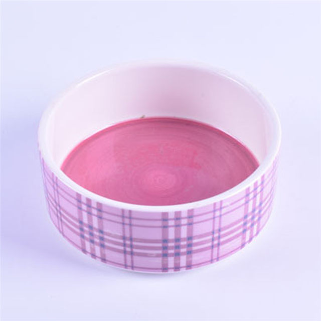 bol extérieur motif de ligne motif fond rose bol impression du bas empreinte de chien en céramique mangeoire pour animaux de compagnie bol pour chien bol pour chat
