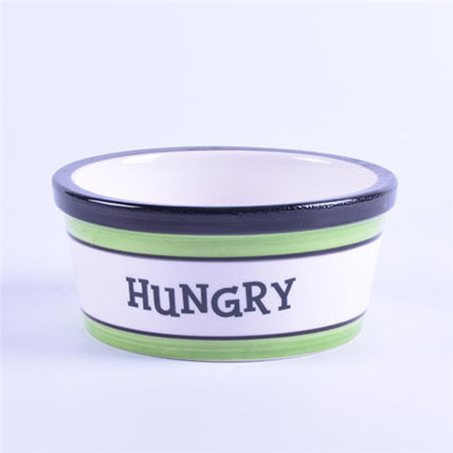 Fond du bol d'impression de poisson blancL'os en céramique bol de nourriture pour chien de compagnie bol d'eau bol en céramique pour chat bol unique