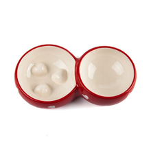 Bol en céramique pour chien en céramique rouge à usage exclusif à double bol Milo