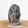 Brûleur d'encens à refoulement en céramique Supports de cône d'encens en cascade Guanyin en céramique