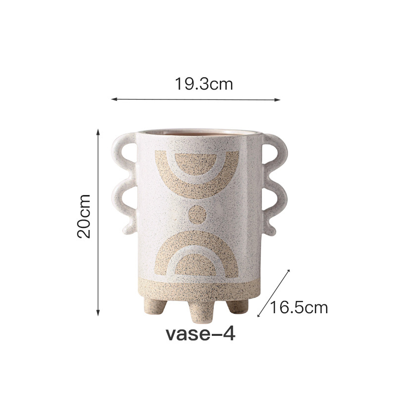 Vases en céramique Binaural Style Design Fleur disposition de contenant un contenu décoration de mobilier de maison