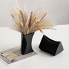 Vase de sol en porcelaine minimaliste moderne - Couleurs multiples, noir vitré, blanc, etc. Finition pour décor de bureau à domicile contemporain