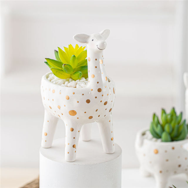Pot de fleur girafe en céramique