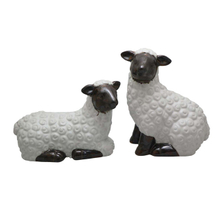 Mouton assis en céramique blanche de la ferme de la décoration de statues de moutons