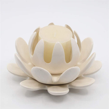 Bougeoir Lotus en céramique blanche Bougeoir fleur en céramique
