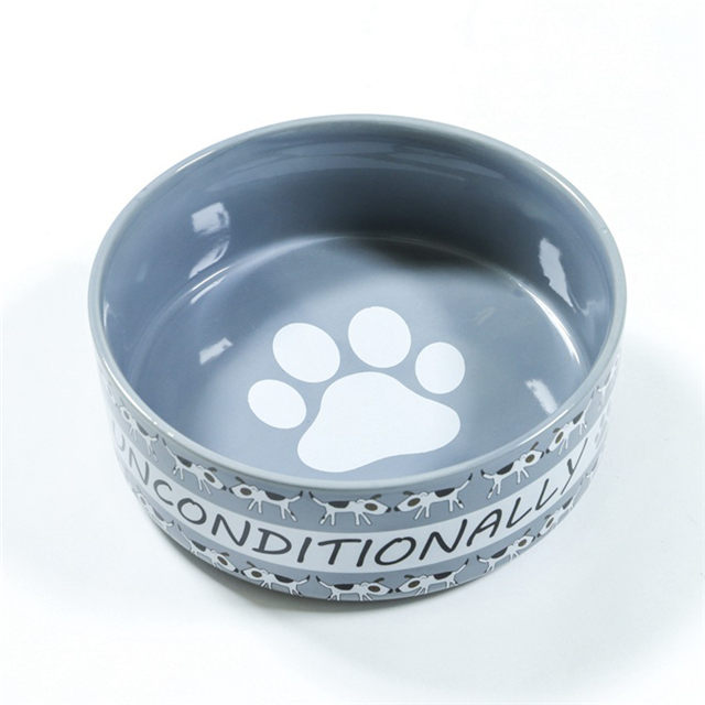 impression empreintes de chien blanc empreintes de chien bol d'eau bol de céréales beaux produits pour animaux de compagnie bol en céramique bol unique
