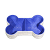 Bol fond bleu os forme Double bol Design chien bol en céramique bassin de nourriture bassin de nourriture pour animaux de compagnie beau bassin de nourriture pour animaux de compagnie