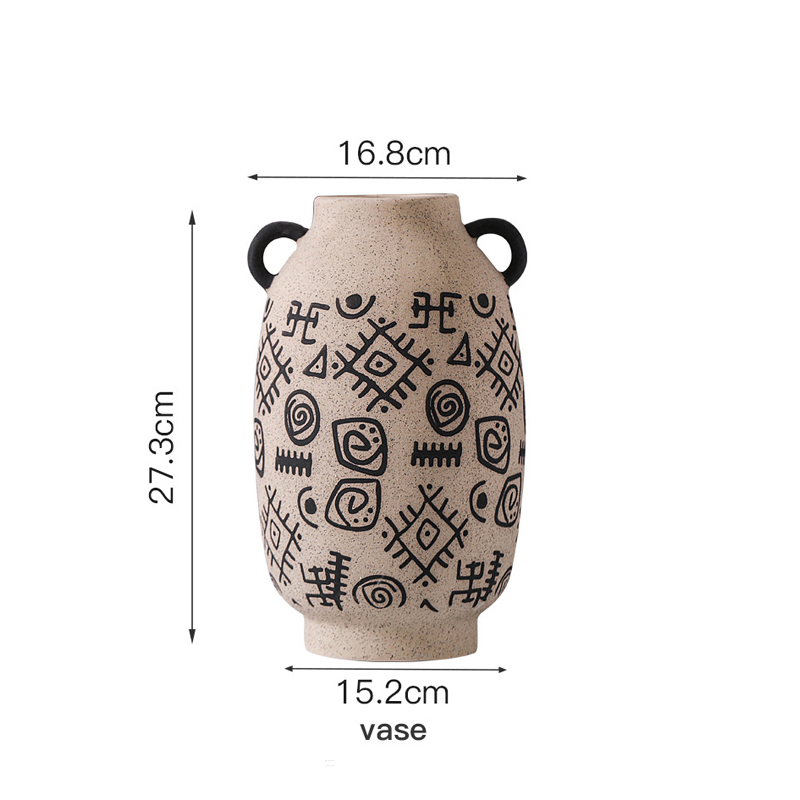 Modèle de dessin de conteneurs disposant du vase en céramique.