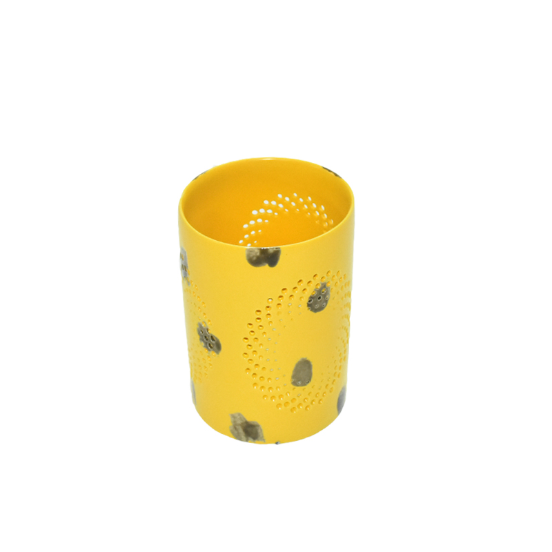 Chaussures de cerf évidé Neige Jaune Glaçure Bougies Céramique Lanternes