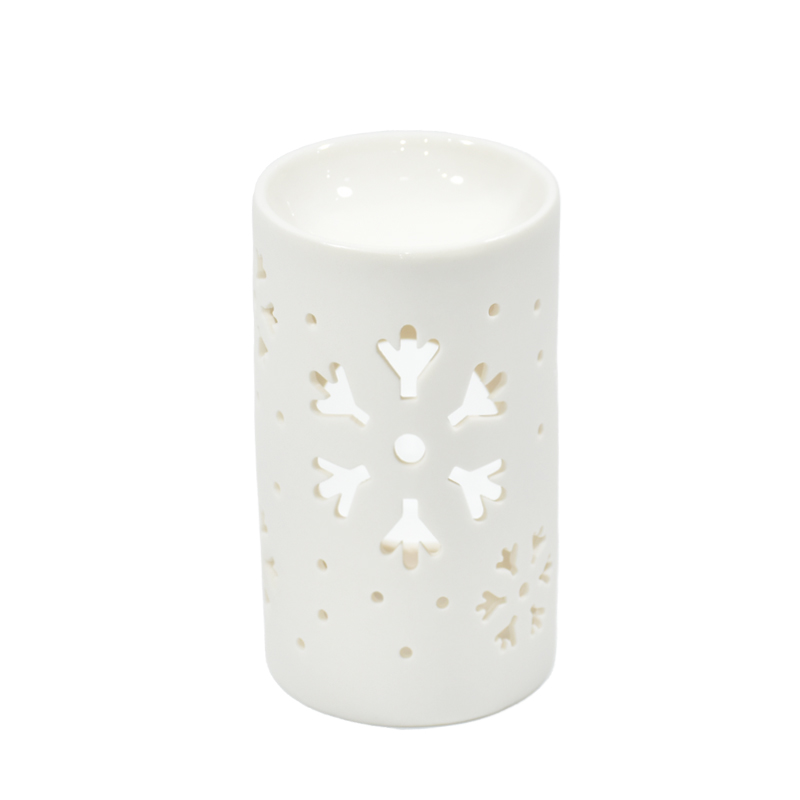 Porcelaine blanche circulaire creux bougies de céramique Modèle en céramique Brûleur d'huile en céramique