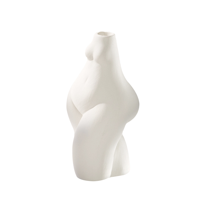 Conception de statues d'art blanc en céramique vase