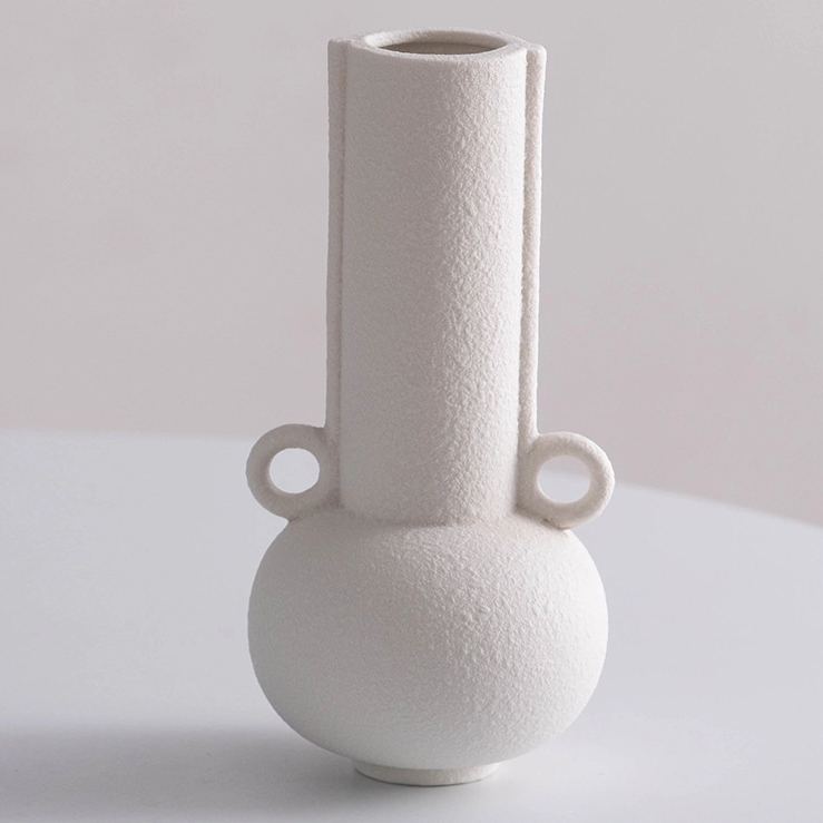Vase en céramique minimaliste moderne - Vase de fleurs de style scandinave pour le salon