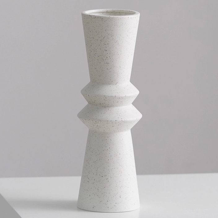 Vase en porcelaine artisanal Vase en céramique blanc minimaliste moderne