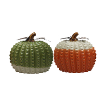 Décor de citrouille en céramique personnalisé OEM ODM, ensemble de figurines en porcelaine à Texture de diamant pour Thanksgiving Halloween, décoration de la maison