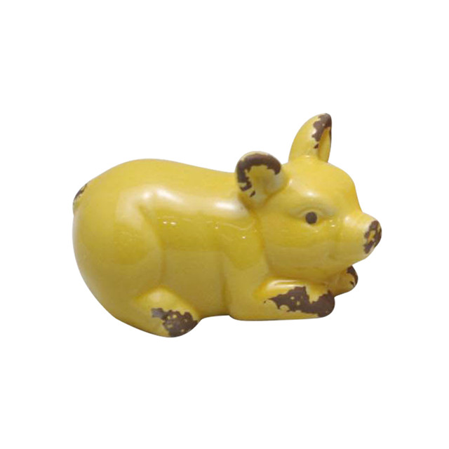 Cochon rouge en céramique cochon jaune et ornements de cochon blanc