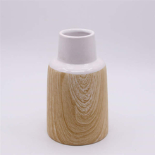 Décoration de la maison Mode Vase de table simple Vase en céramique à grain de bois