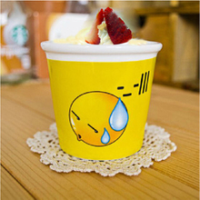 Tous les types d'expressions conçoivent une tasse de crème glacée en céramique 3D