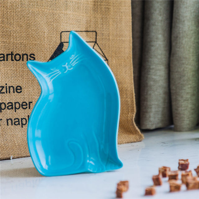 Bol pour chien en céramique bleue