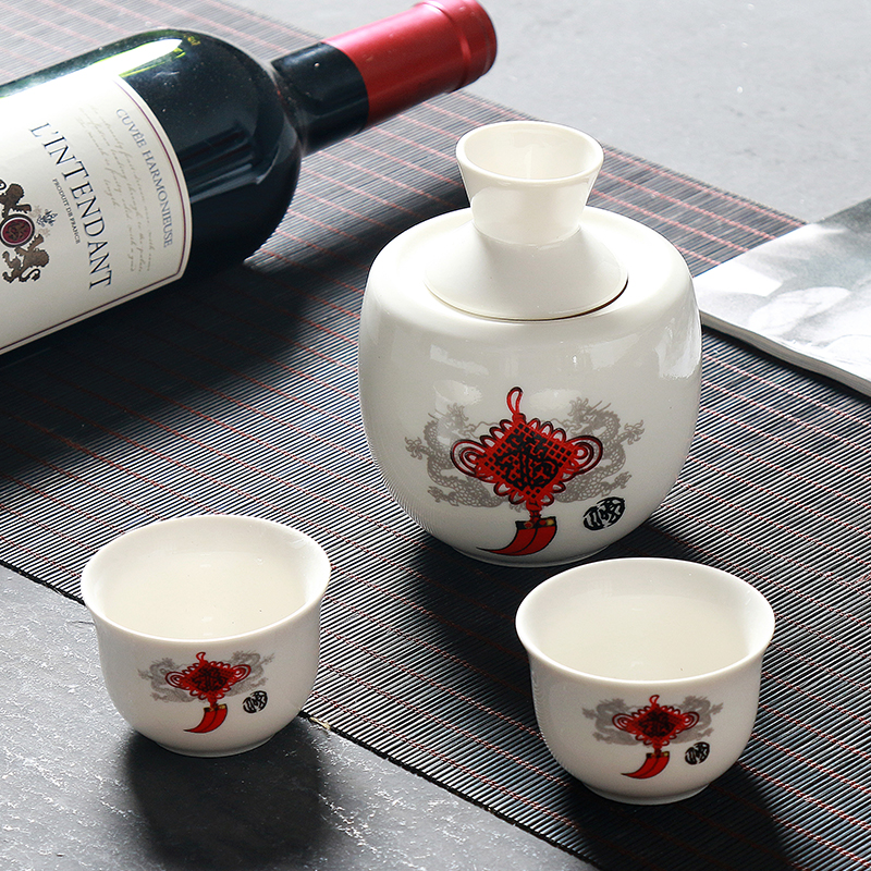 Ensembles de vin de saké en céramique avec pot de vin chaud