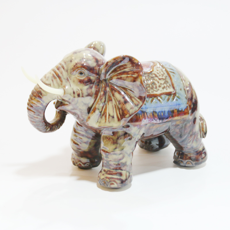 Statue d'éléphant en céramique Ornement d'animal en céramique