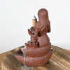 Sculpture Goddess Style Design Waterfall Flow Encens Cone Cone Céramique Backflow Encens Burner