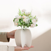 Vase en céramique géométrique moderne, Texture de sable mat, Pot de fleur abstrait pour décoration de maison nordique, vente en gros, artisanat d'art en grès moderniste