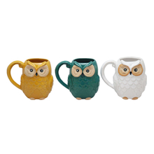 Ensemble de tasses à café en céramique, hibou 3D mignon, tasses à thé en forme d'animaux, cadeau fantaisie, ensemble de 3 couleurs assorties