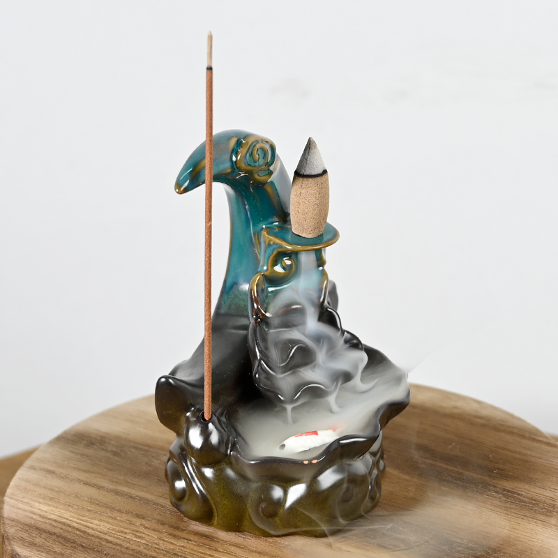 Céramique Lune cascade Backflow Brûler le brûleur en cascade Cône d'encens de reflux 