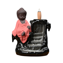 Cône d'encens cascade en céramique rouge Little Buddha backflow brûleur d'encens
