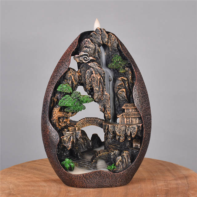 Brûleur d'encens à refoulement de conception de paysage de printemps rural