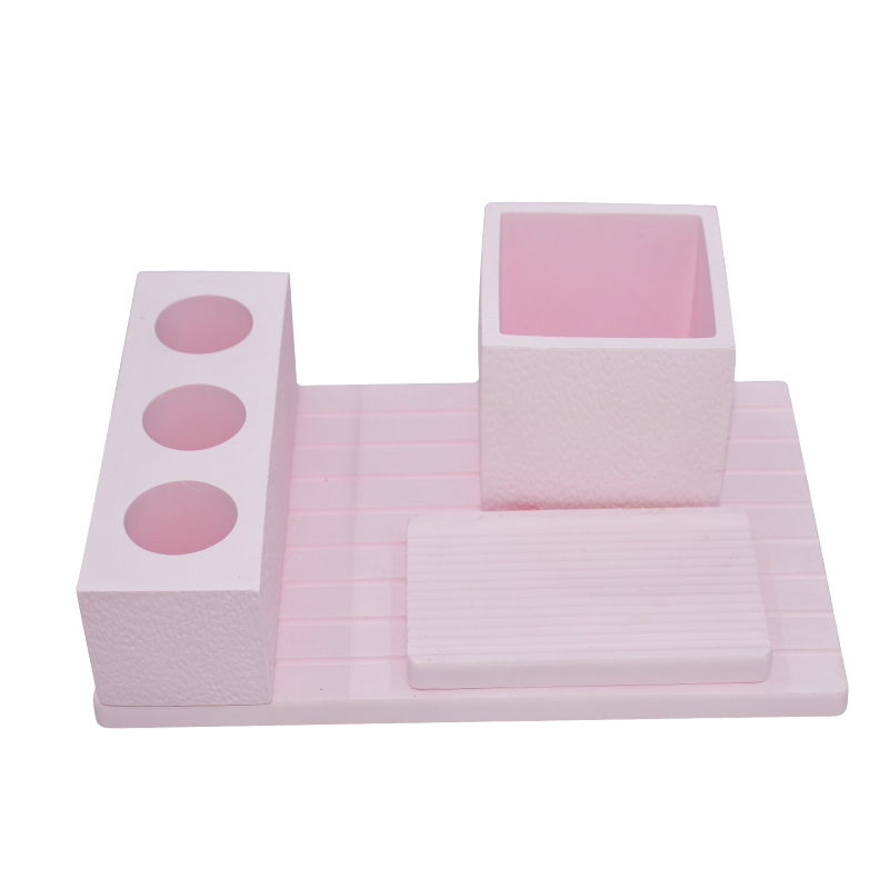 Costume de salle de bain rose plaque horizontale 4 trous porte-brosse à dents en diatomite porte-brosse à dents porte-savon Etc costume