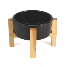 Cadre de support en bois créatif Bol pour animaux de compagnie Bol en céramique pour animaux de compagnie