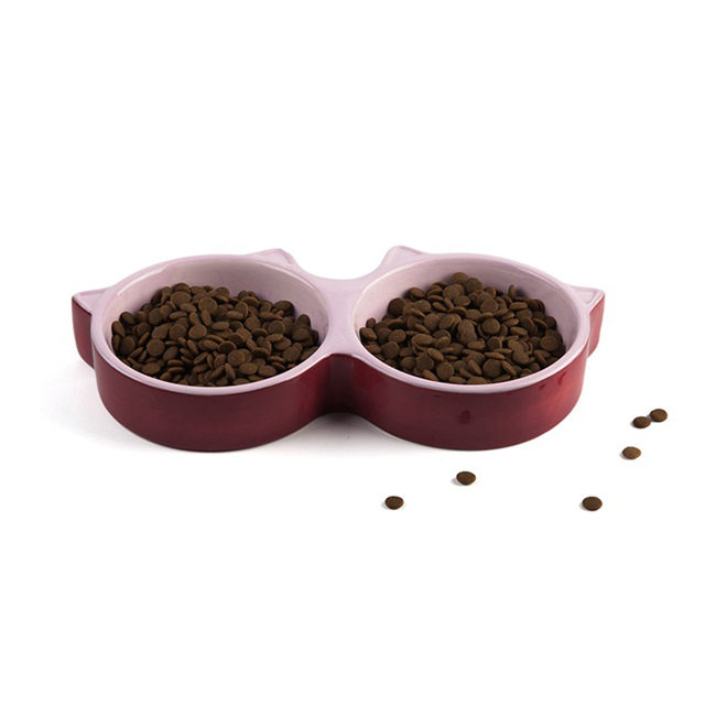 Bol pour animaux de compagnie en céramique avec oreille de chat en céramique