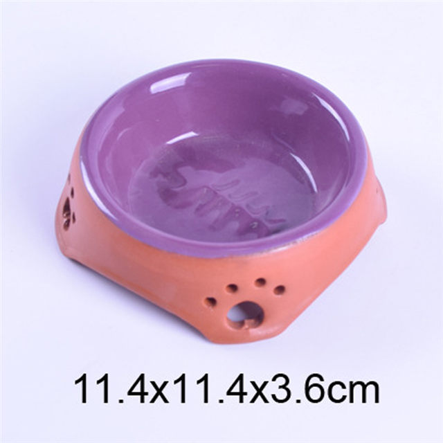 Découpez le fond du bol des empreintes de pas en os de poisson sculpté bol en céramique pour chien