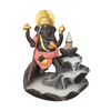 Brûleur d'encens à refoulement en cascade Ganesha rouge en céramique