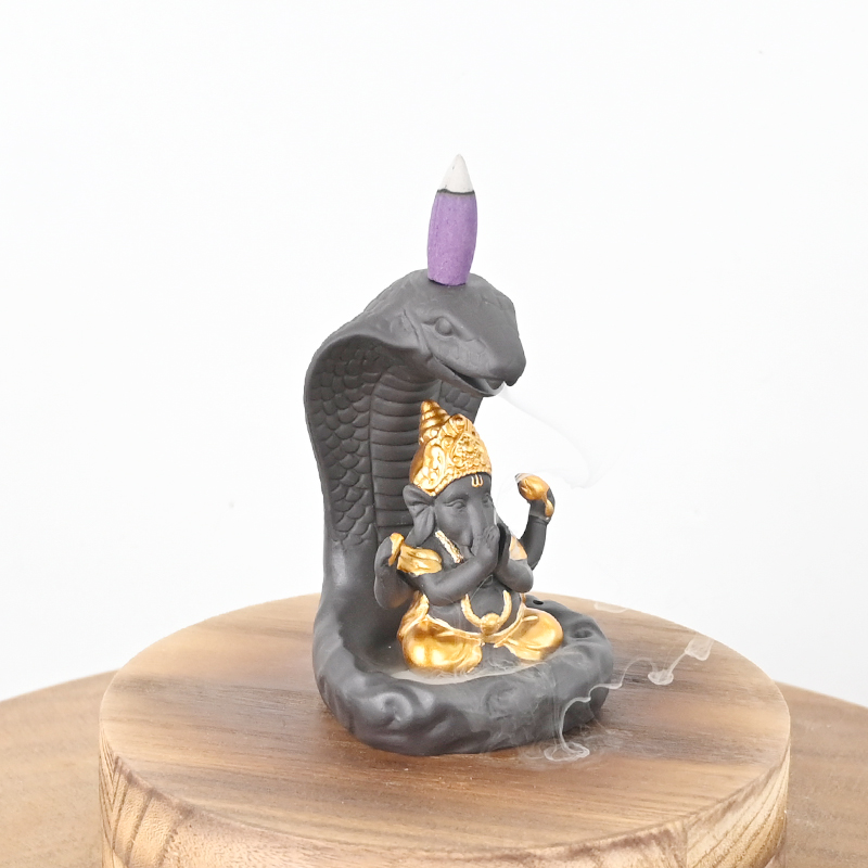 Ganesha et Style Style State Style Design en céramique cascade Back Flow Encens Burner