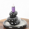 Brûleur d'encens de débit en céramique de conception empilée à trois styles en céramique