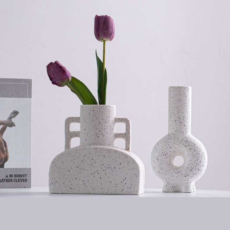 Créativité et style d'innovation Design en porcelaine vase maison décorations de bureau à sable blanc les granules de sable vase en céramique