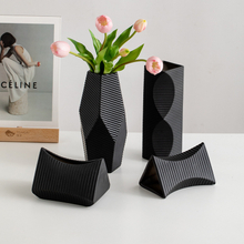 Vase de sol en porcelaine minimaliste moderne - Couleurs multiples, noir vitré, blanc, etc. Finition pour décor de bureau à domicile contemporain