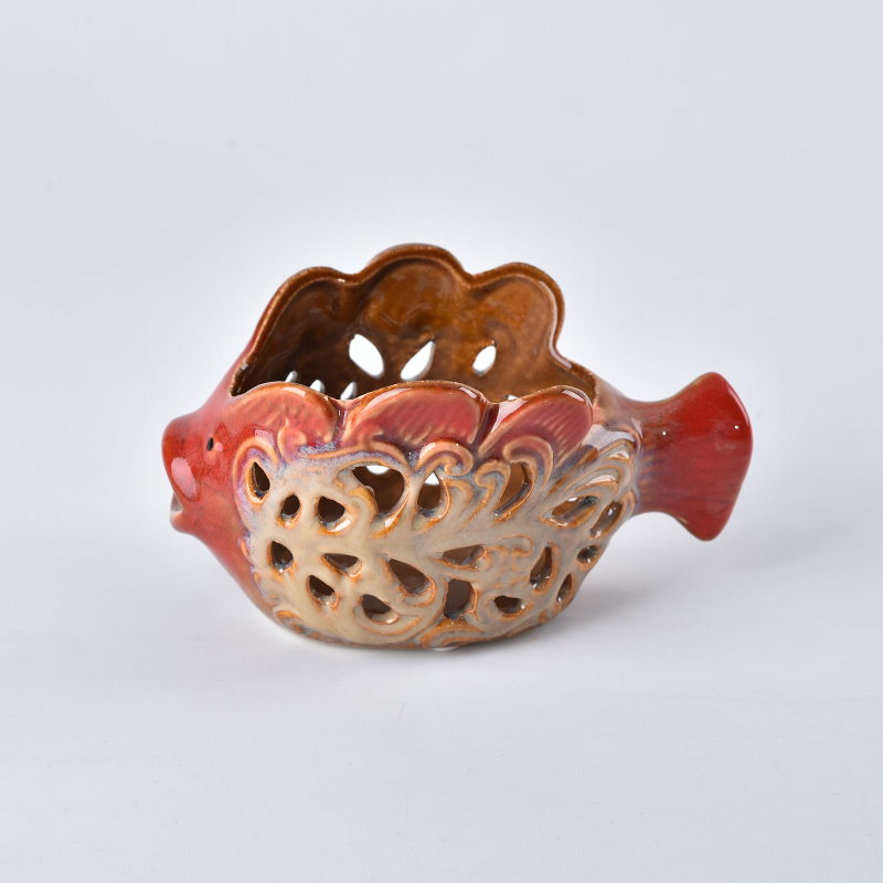 Poisson rouge Style Design bol de fruits en céramique bol de fil en céramique, bol de fil, bol à tricoter, bol au Crochet, bol de fil bleu clair, fait sur commande