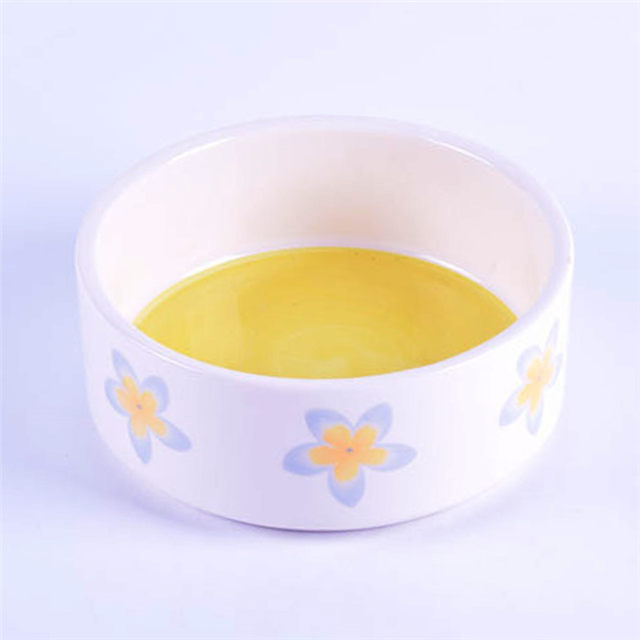 Bol pour chien et chat en céramique à motif de petites fleurs