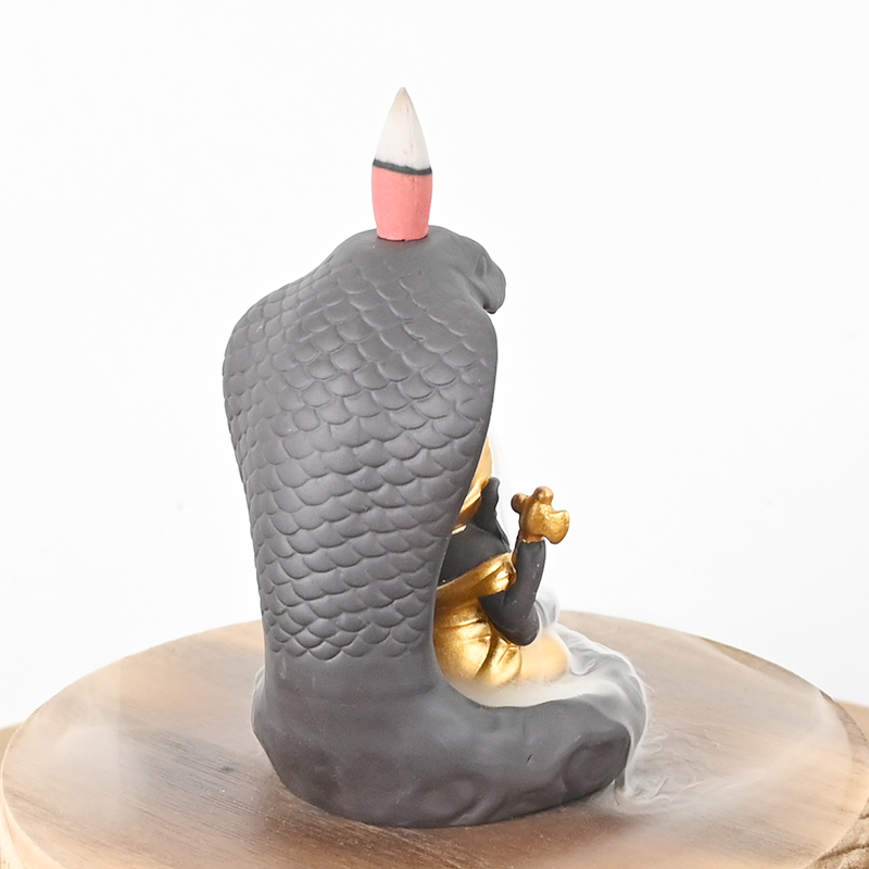 Décoration de la maison Ganesha Statue en céramique cascade Back Flow Encens Burner 