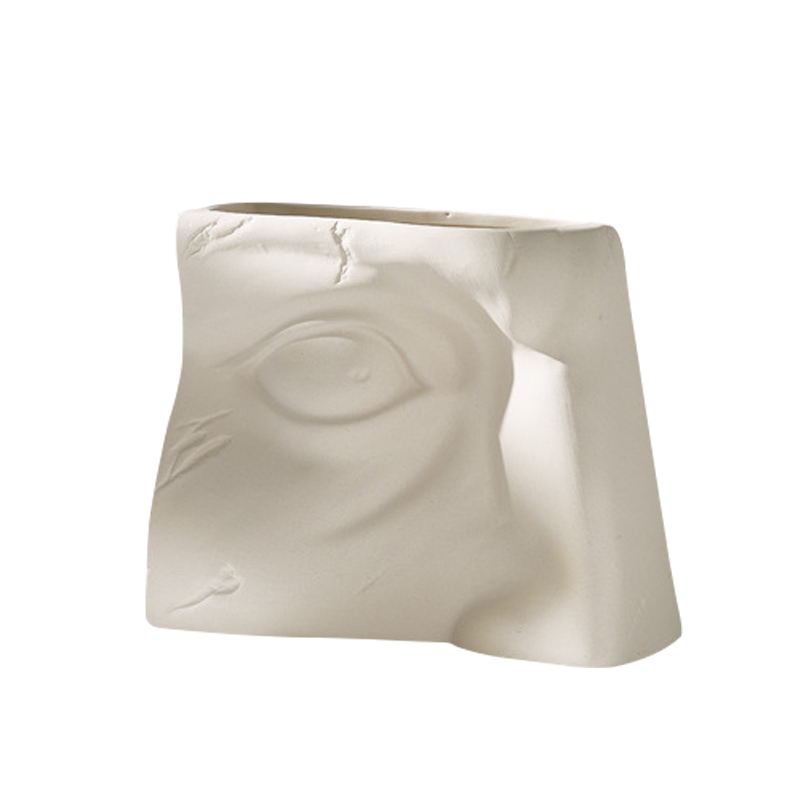 Oeil, oreille, bouche, conception de style nez conception en céramique Vase en porcelaine